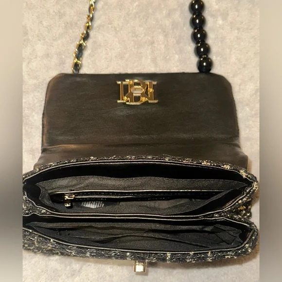 BADGLEY MISCHKA Textured Messenger Bag-Black (NWT)